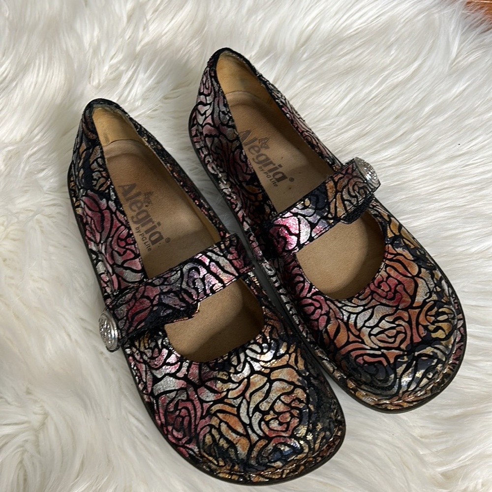 Alegria Mary Jane (Paloma style) Autumn Rose Iridescent Women size 7